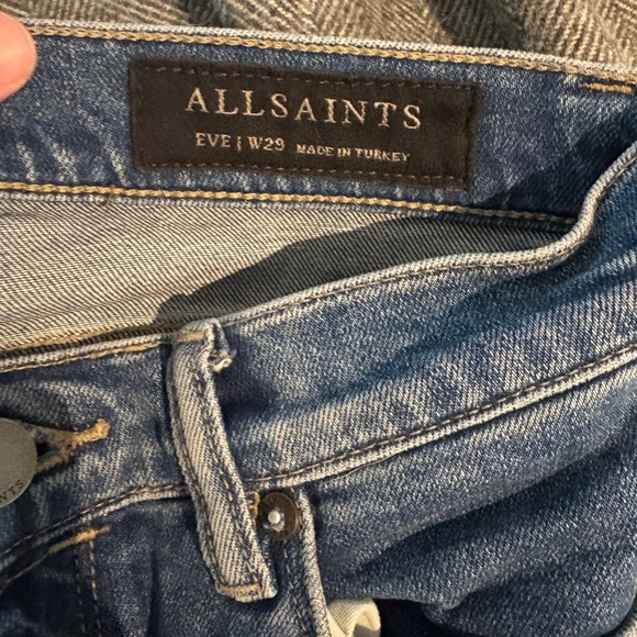 All Saints Women's Blue Skinny Jeans size 29 - Picture 3 of 3
